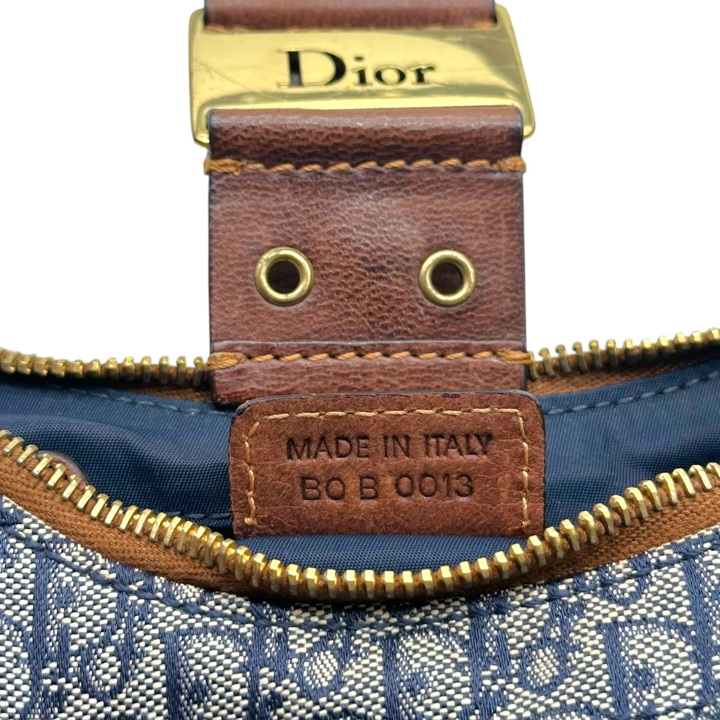 Christian Dior Navy Blue Trotter Street Chic Crescent Shoulder Bag - Outfit Repeater