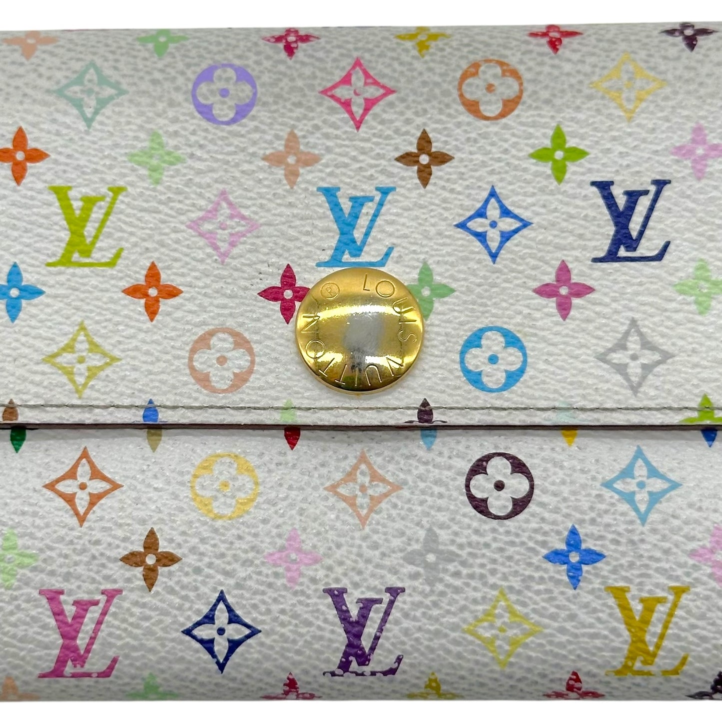 Louis Vuitton Murakami White Multicolor Sarah Wallet