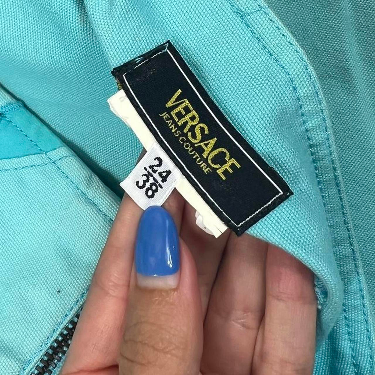 Versace Jeans Couture Blue Midi Skirt with Silk Accents - Outfit Repeater