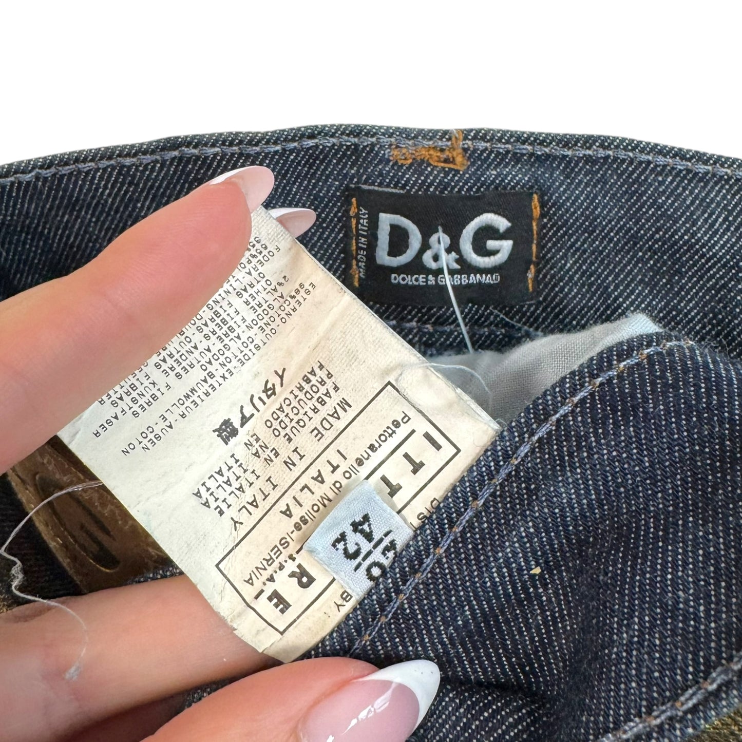 D&G Denim Gold Sequin Logo Micro Mini Shorts