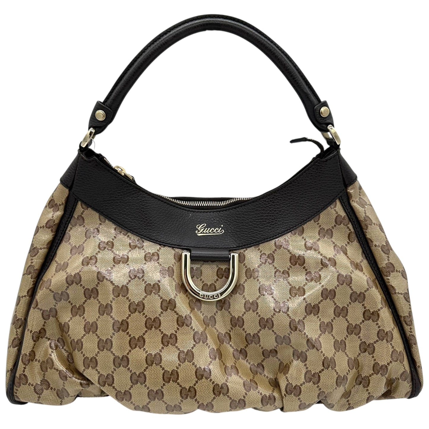 Gucci Tan Coated Canvas Monogram Abby Shoulder Bag