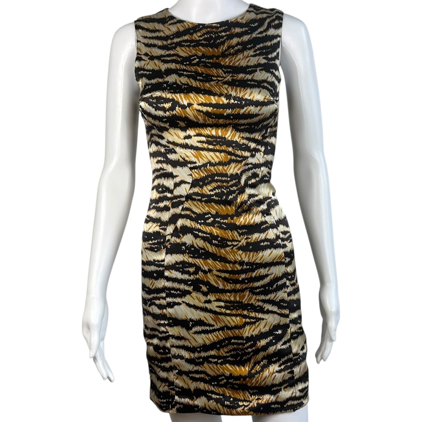 D&G Dolce & Gabbana Tiger Print Silk Mini Dress