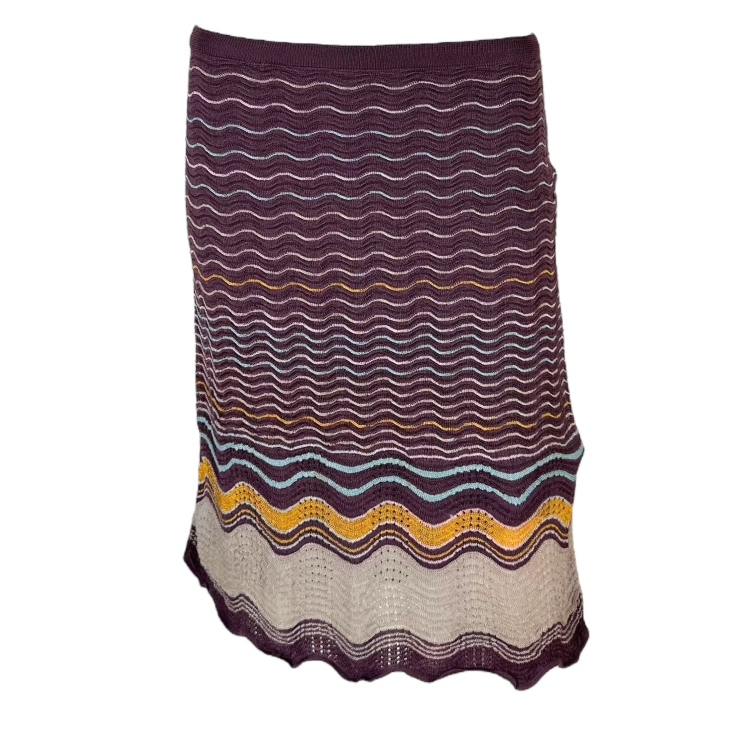 M Missoni Purple Multicolor Knit Midi Skirt