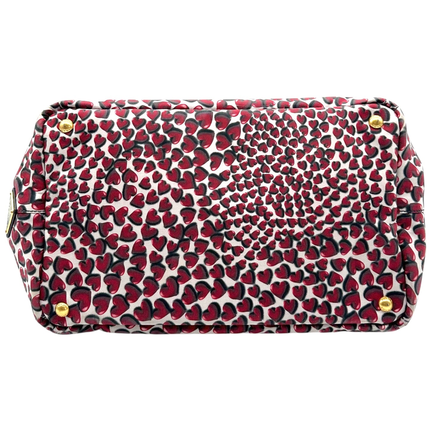 Prada Heart Print Canapa Tote Bag