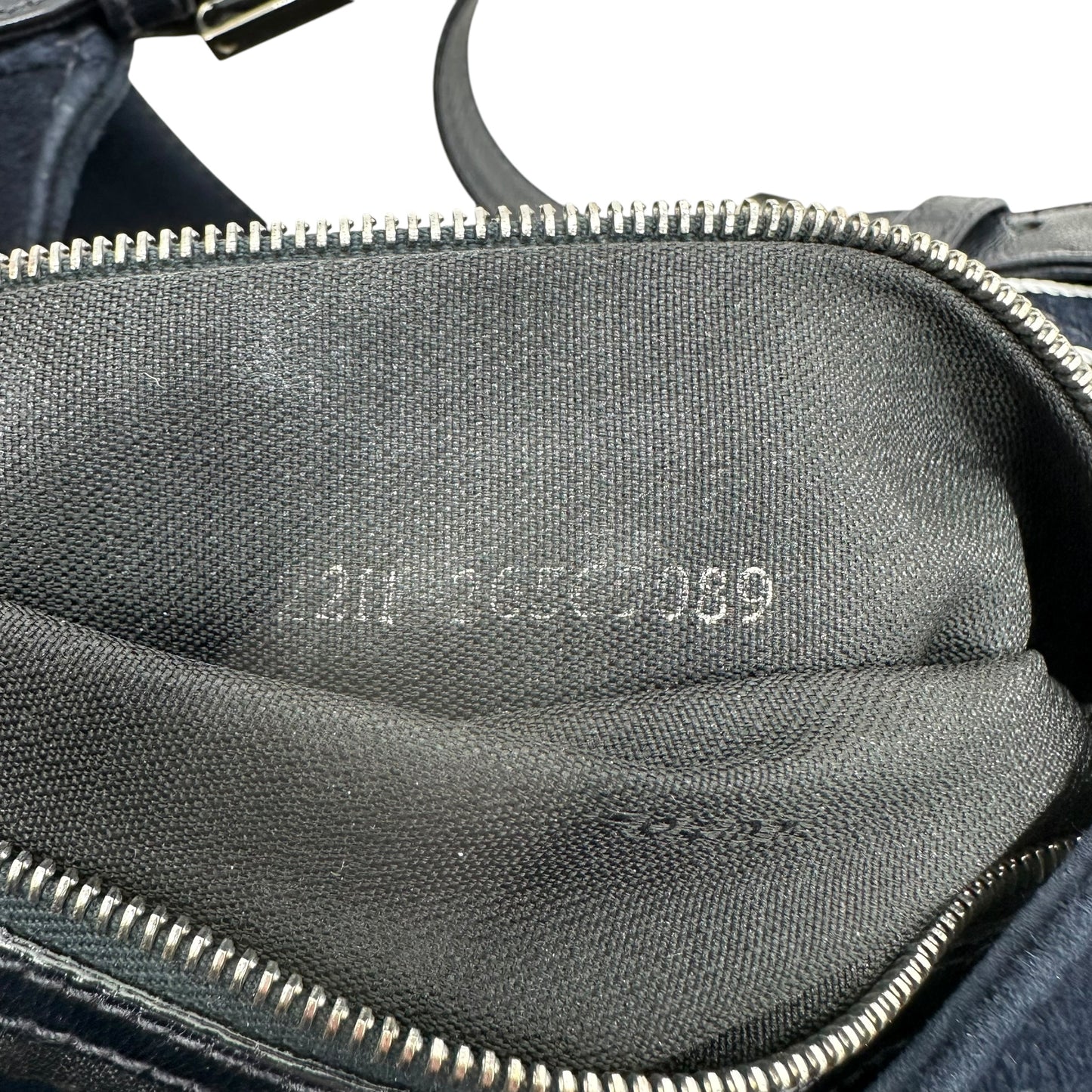 Fendi Navy Blue Suede Baguette Shoulder Bag - Outfit Repeater