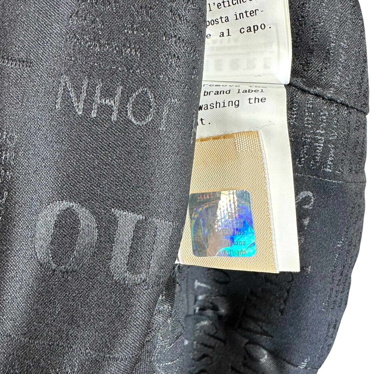 Galliano Black Leather Cropped Moto Jacket