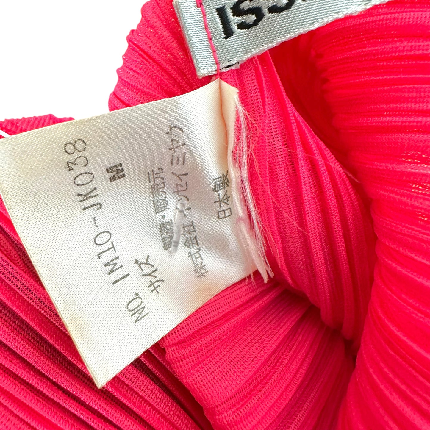 Issey Miyake Pleated Hot Pink Pleated Side Slit Tunic Top