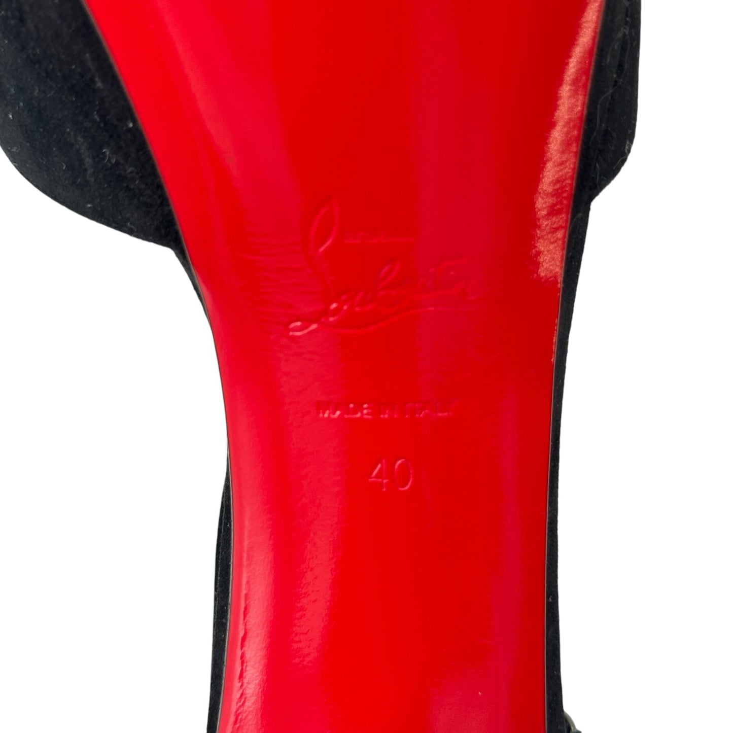 Christian Louboutin Black Suede Platform Sandal Heels