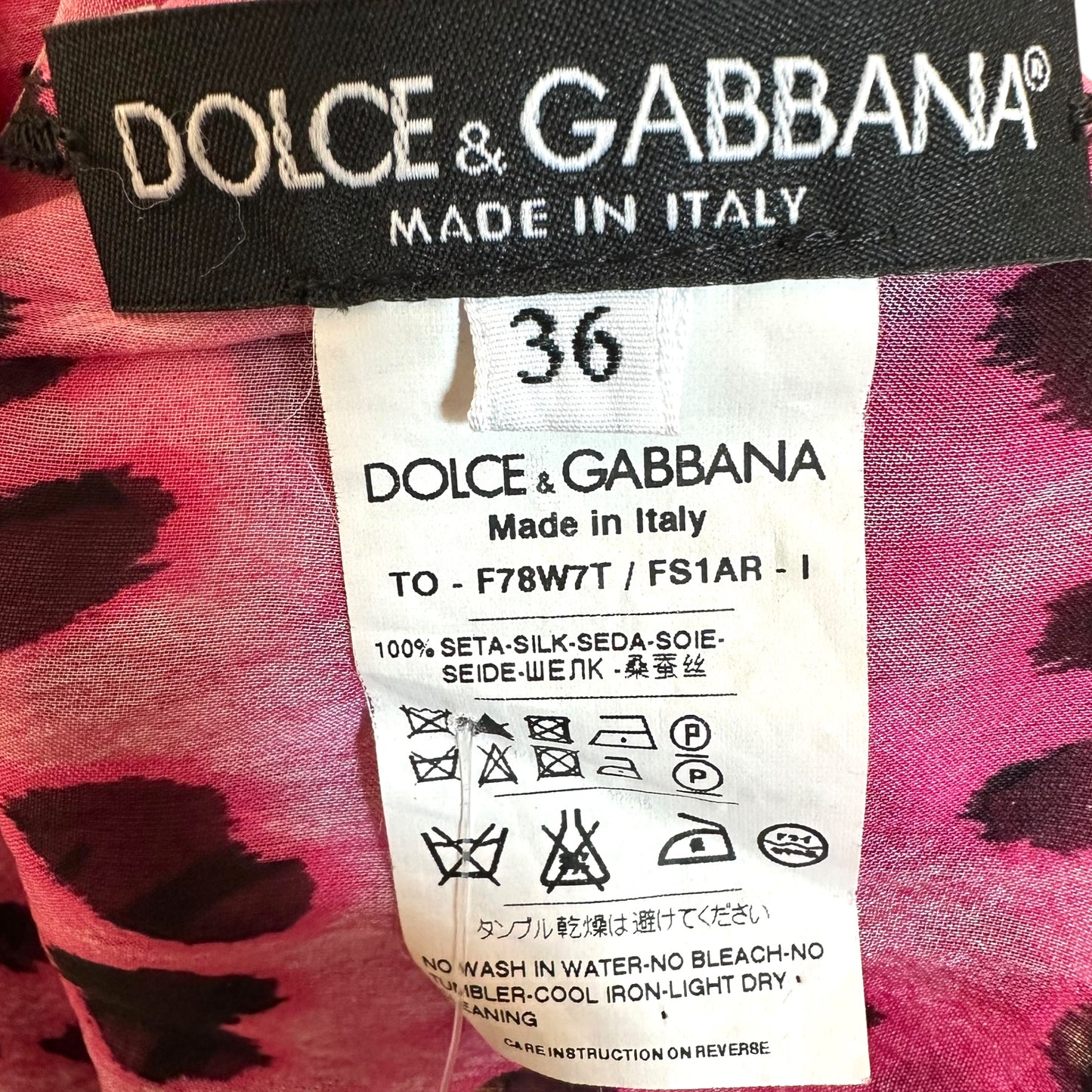 Dolce & Gabbana Pink Leopard Print Silk Blouse