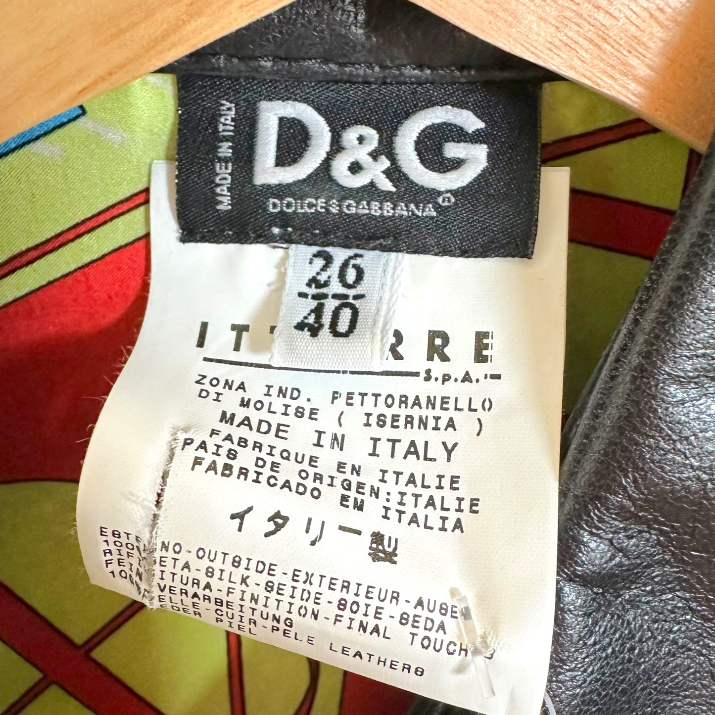 D&G Dolce & Gabbana Silk & Leather Printed Blouse Top