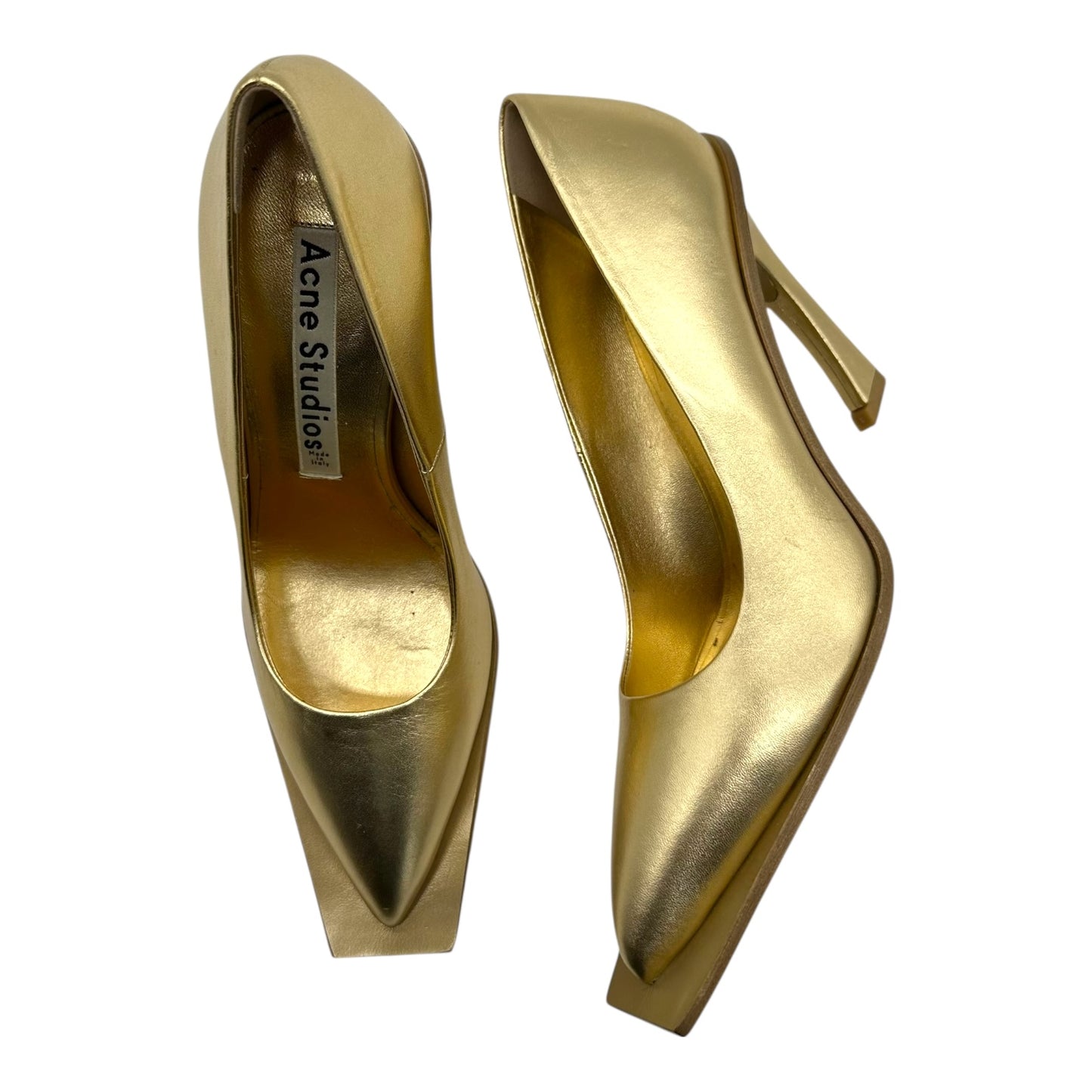Acne Studios Gold Extended Sole Heels