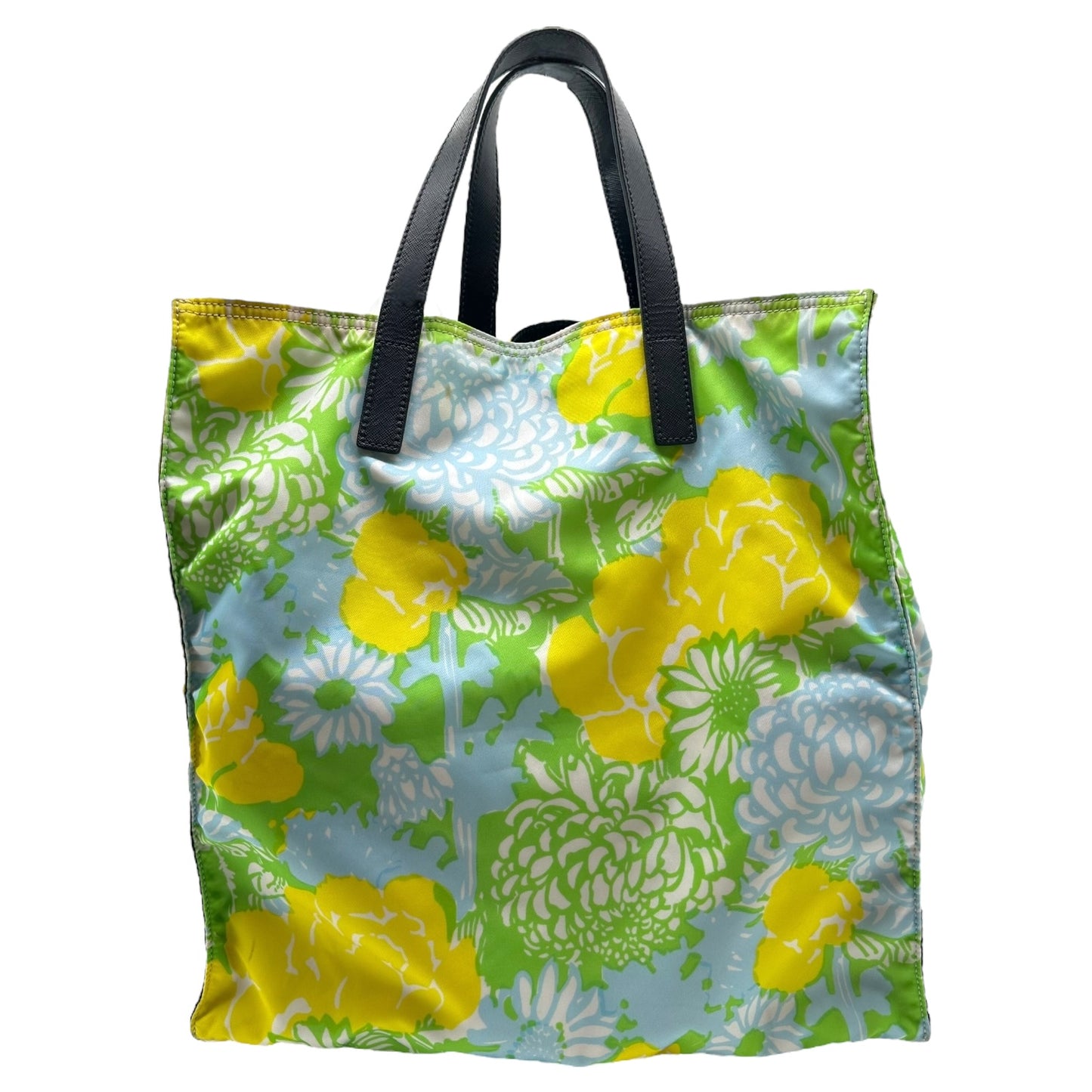 Prada Floral Print Nylon Tote Bag