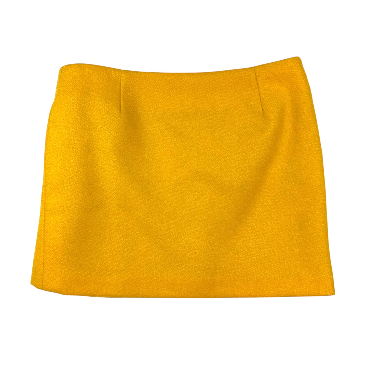 Dolce & Gabbana Yellow Wool Toggle Closure Mini Skirt