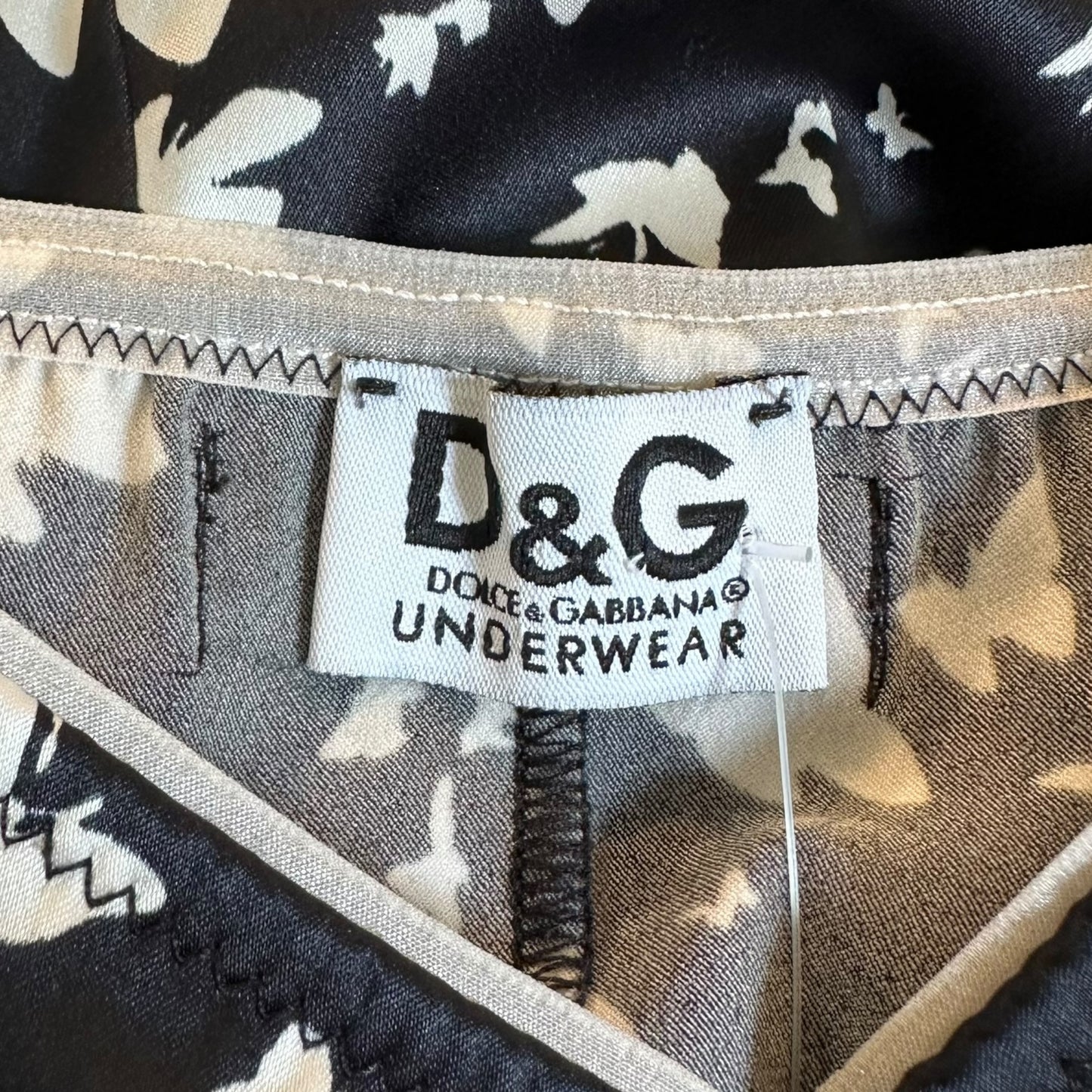 D&G Dolce & Gabbana Black & White Butterfly Print Cami