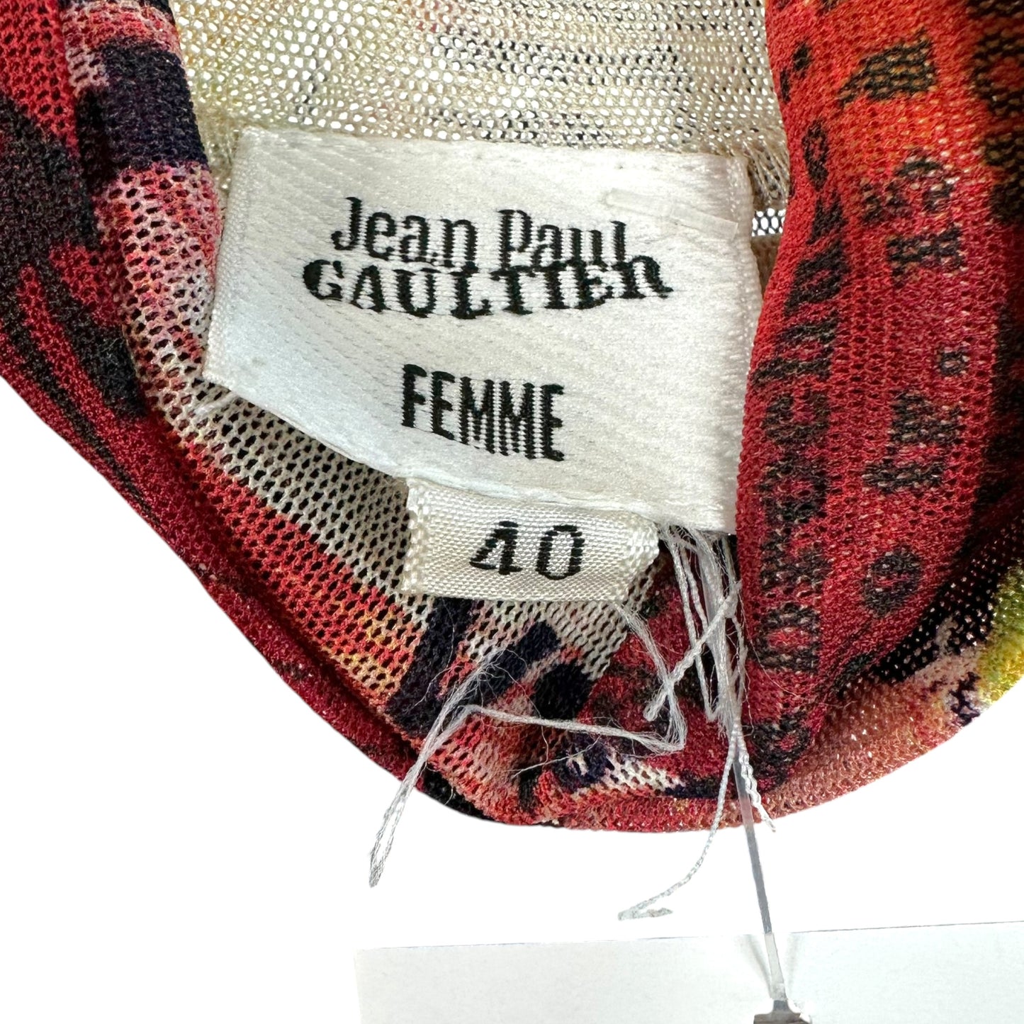 Jean Paul Gaultier Multicolor Newsprint Mesh Turtleneck Top