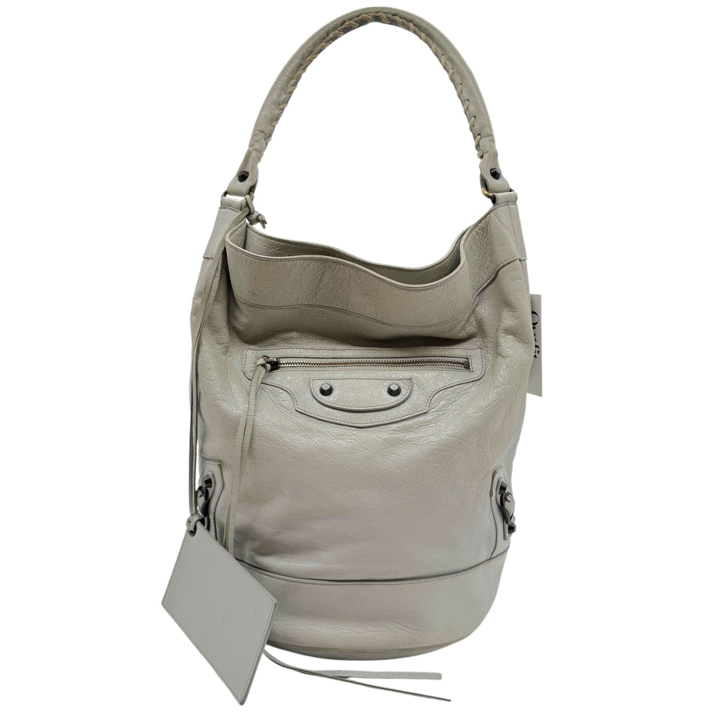 Balenciaga Light Gray Leather The Day City Hobo Bag