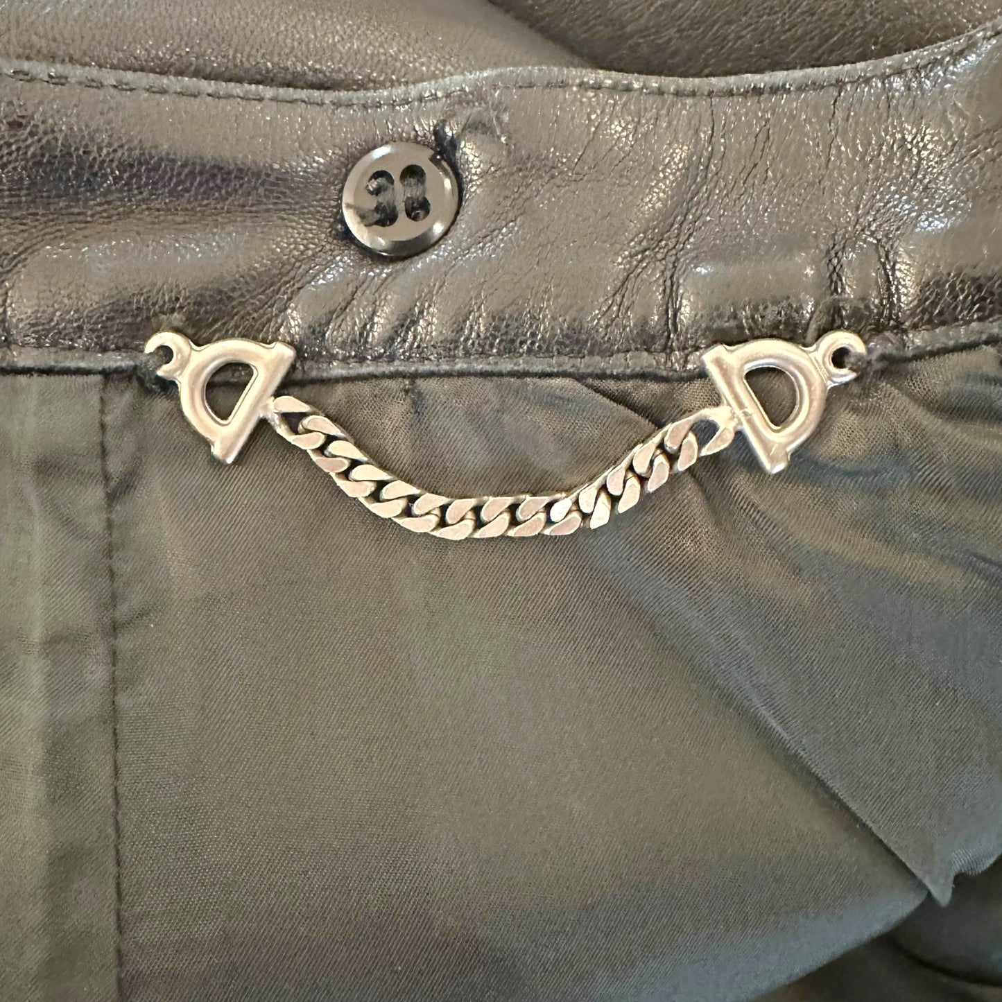 Gucci by Tom Ford F/W 1997 Black Leather Midi Skirt