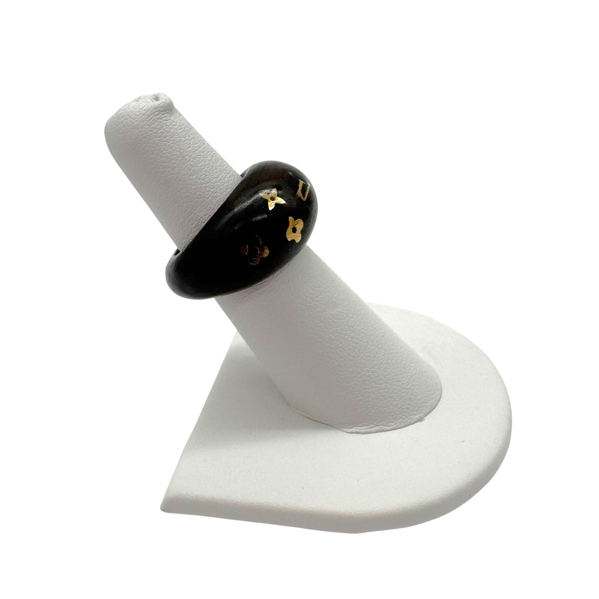 Louis Vuitton Wooden Bubble Ring with Gold Logos