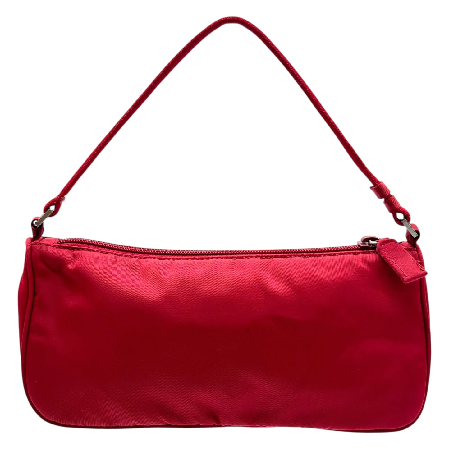 Prada Red Nylon Rectangle Mini Pochette Bag