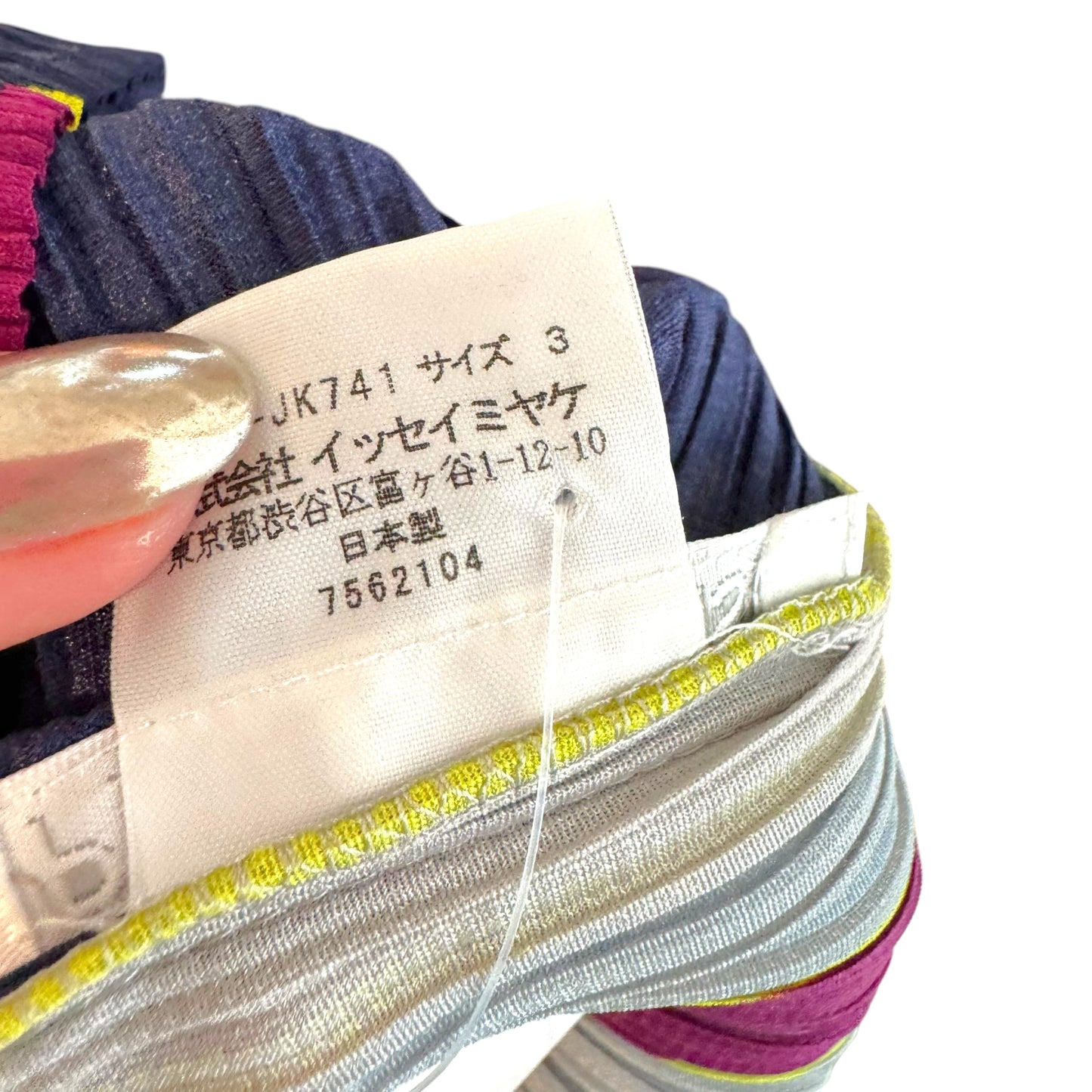 Issey Miyake Pleats Please Multicolor Roulette Print High Neck Sleeveless Top
