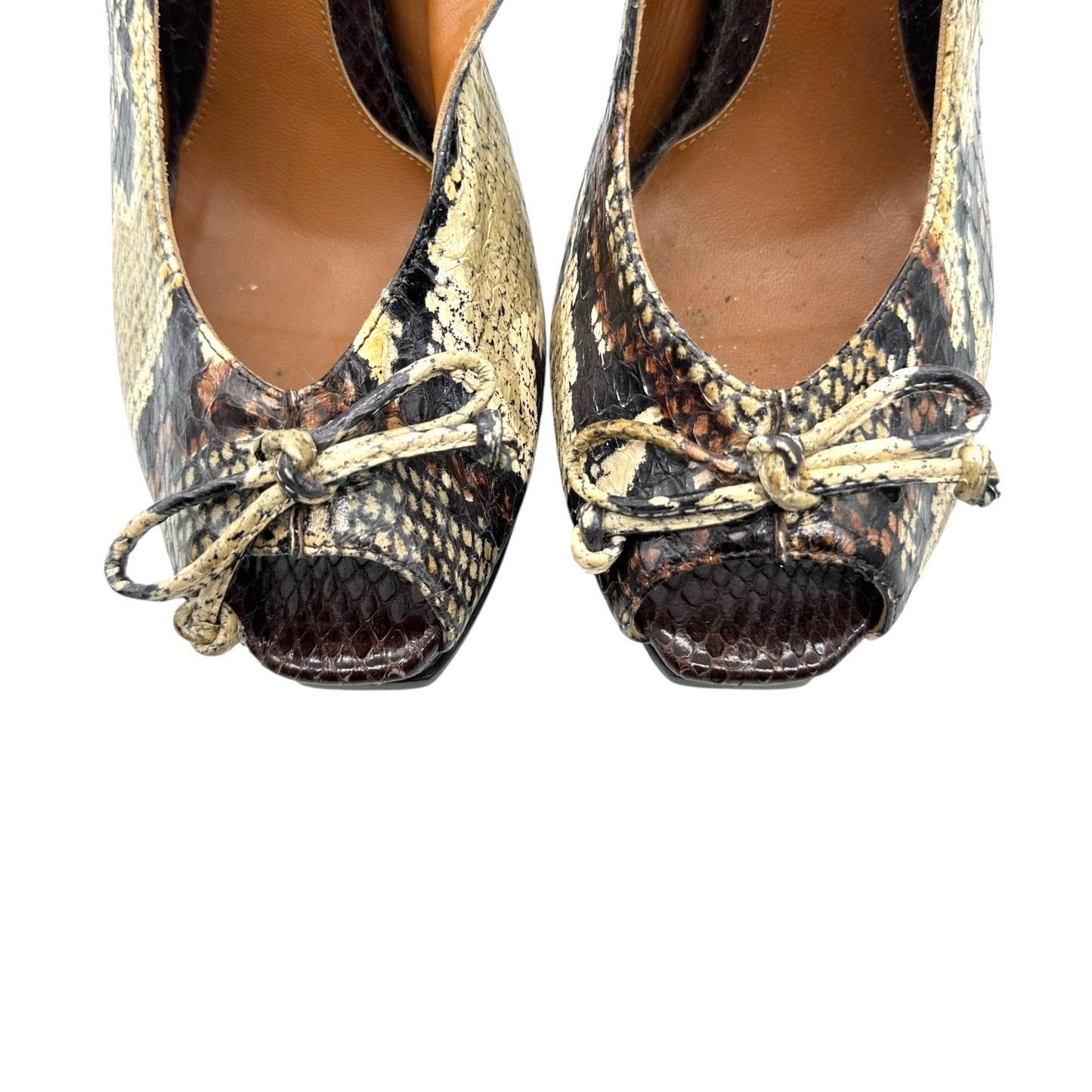 Fendi Python Peep-Toe Platform Heels