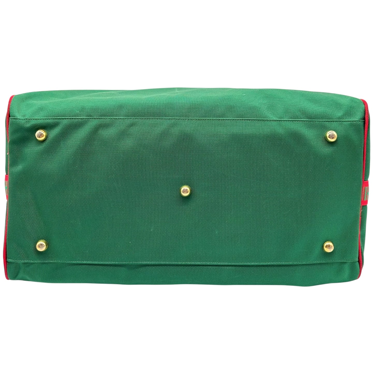 Moschino 90's Green & Red Peace Sign Large Duffle Bag