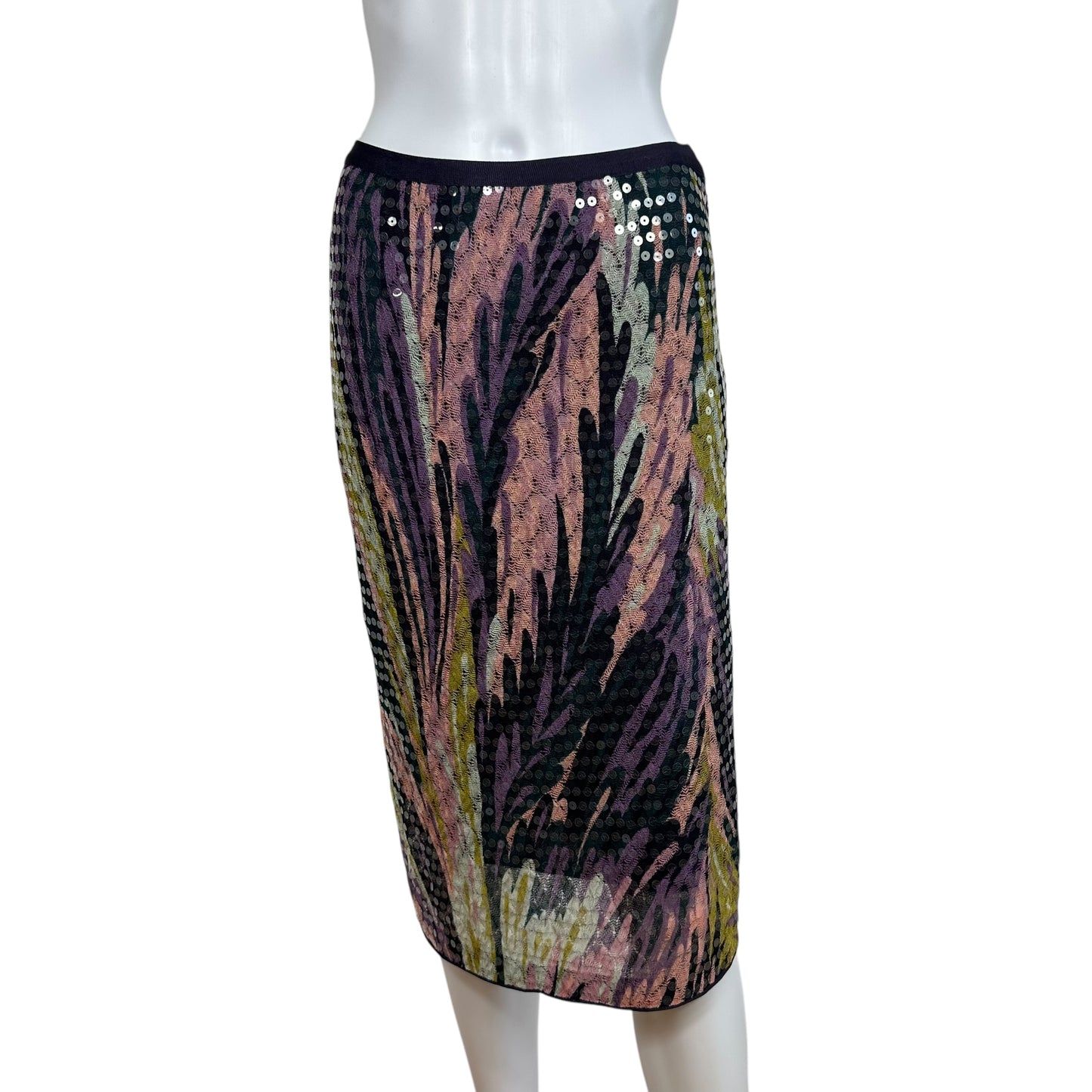 Missoni Purple Knit & Sequin Midi Skirt