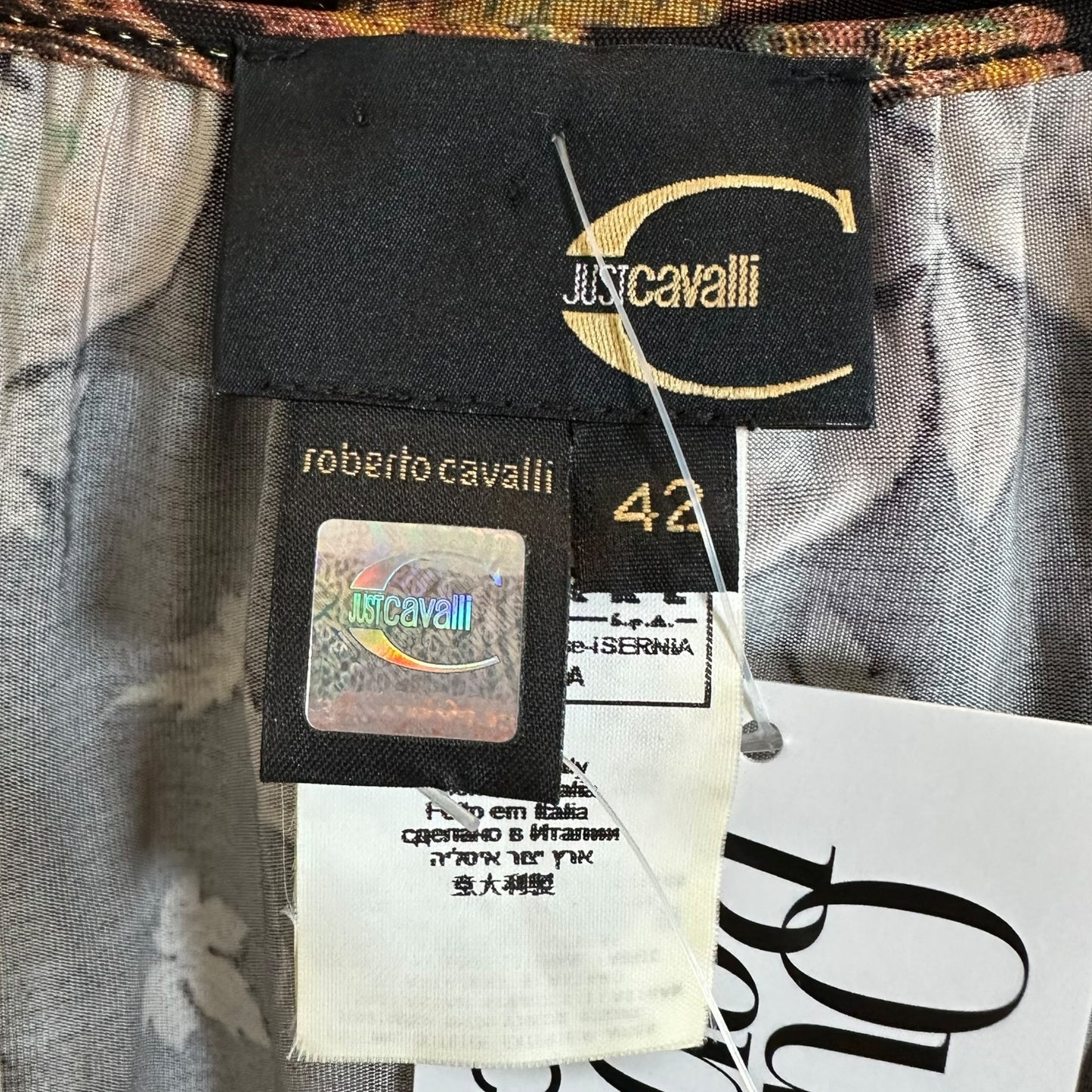 Just Cavalli Roberto Cavalli Black Damask Print Mini Dress