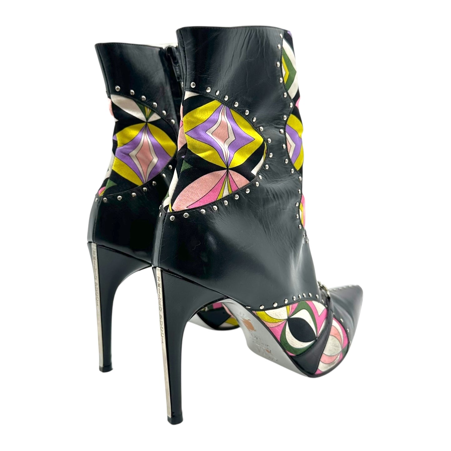 Emilio Pucci Multicolor Printed Logo Heeled Boots