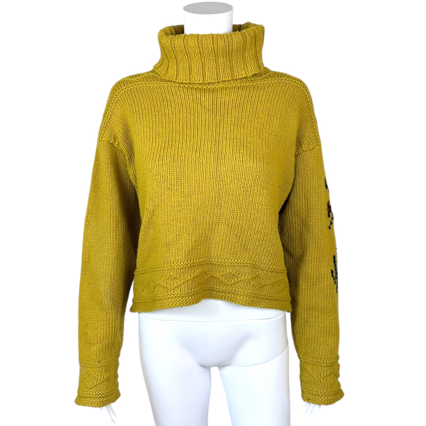 Jean Paul Gaultier Jean's Yellow Logo Turtleneck Sweater