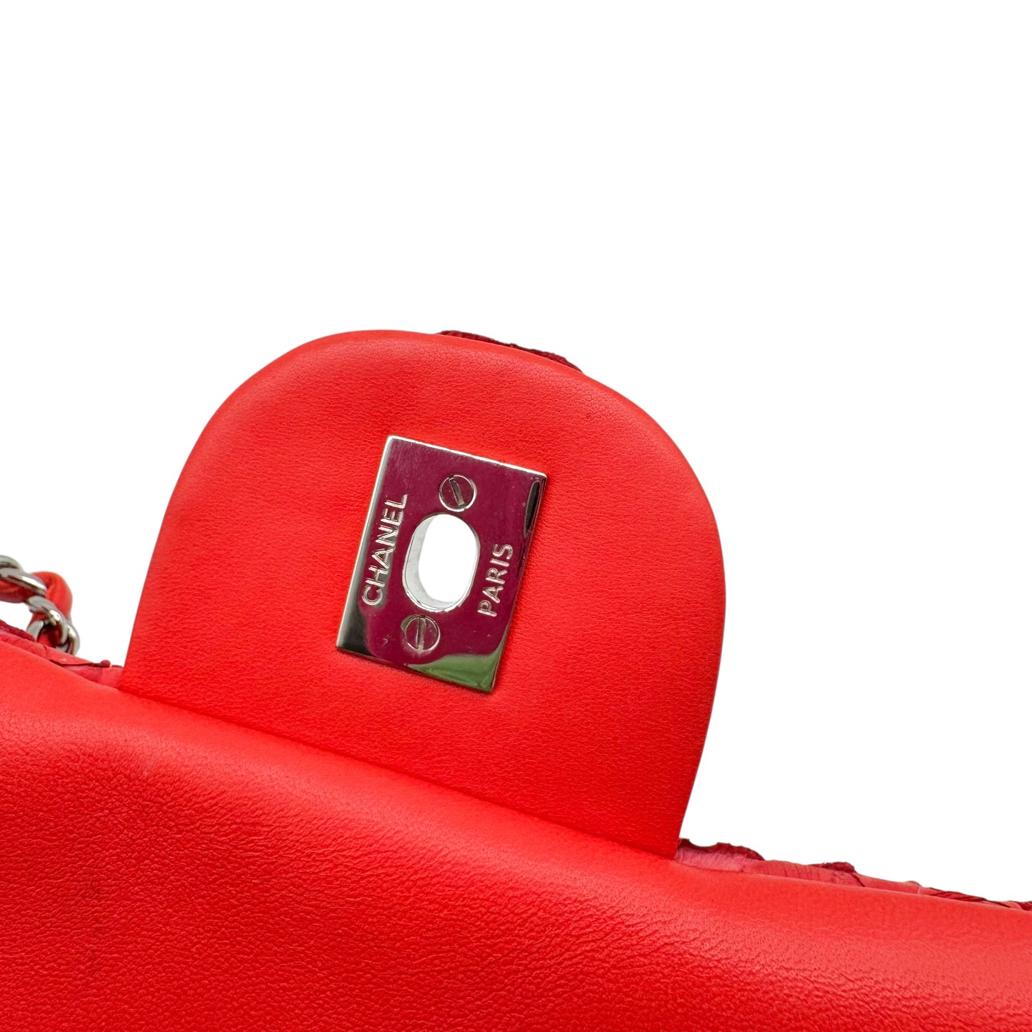 Chanel Red Python Wild Stitch Large Flap Bag