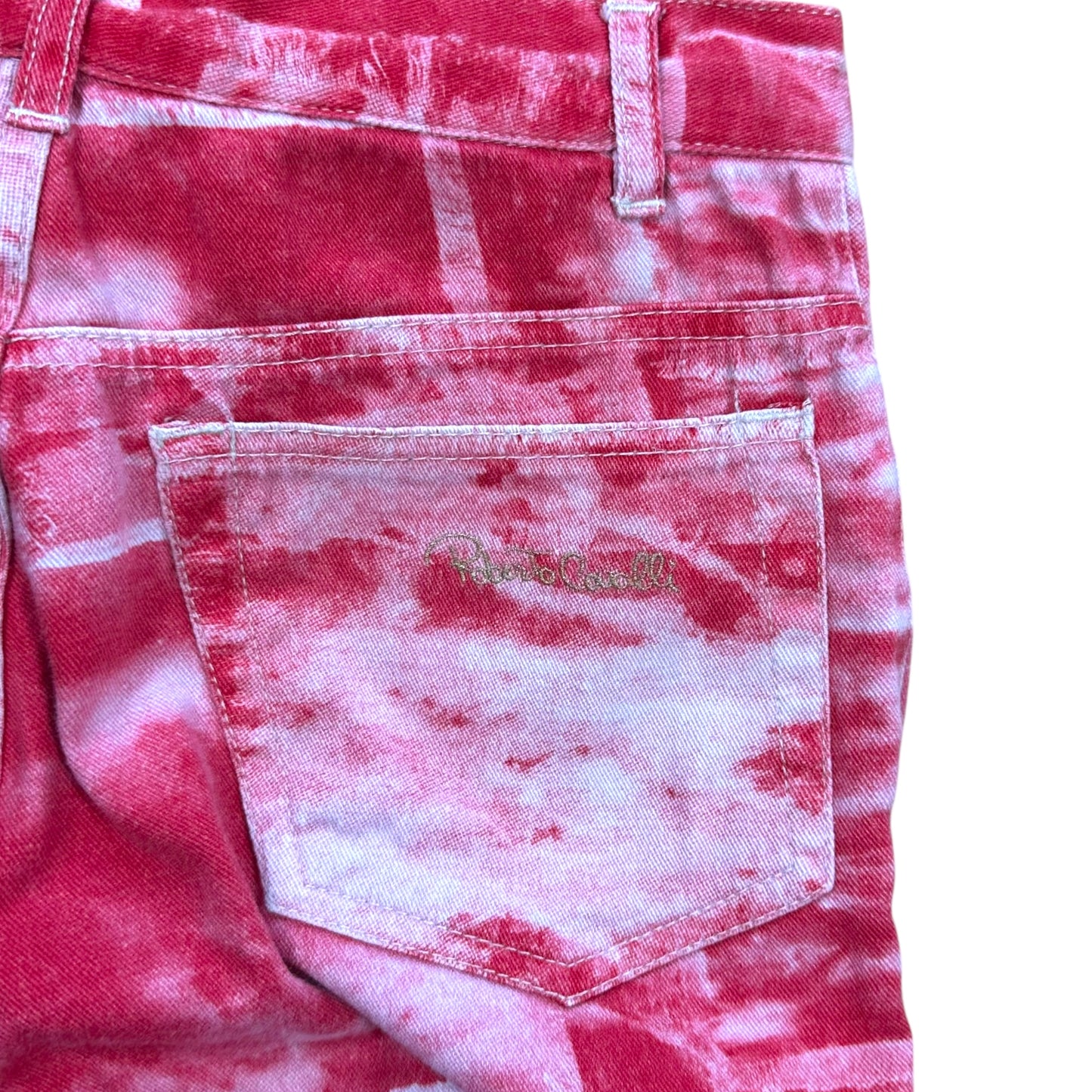Roberto Cavalli Early 90's Red Printed Jeans