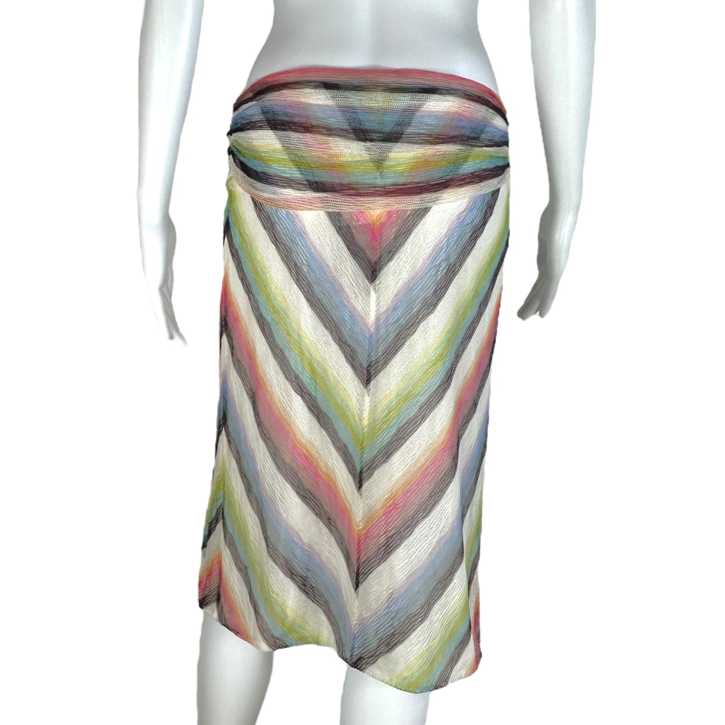 Missoni Multicolor Knit Striped Midi Skirt