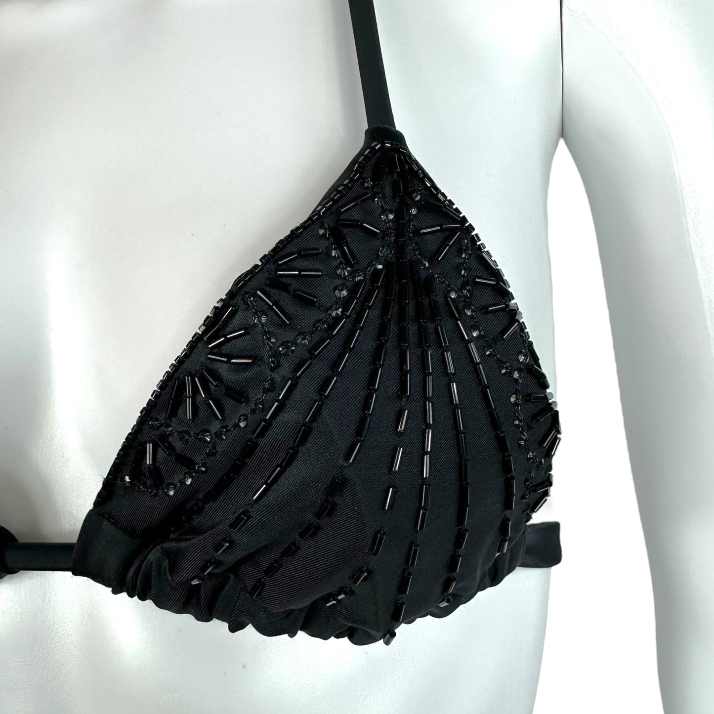 Christian Dior Black Beaded Bikini Top