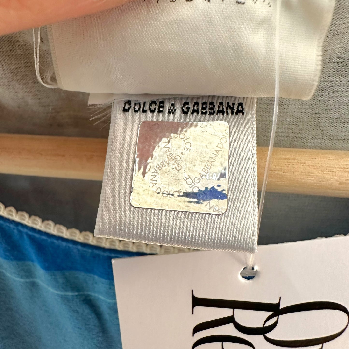 D&G Dolce & Gabbana S/S 2002 Seychelles Bedazzled Postcard Graphic T-Shirt