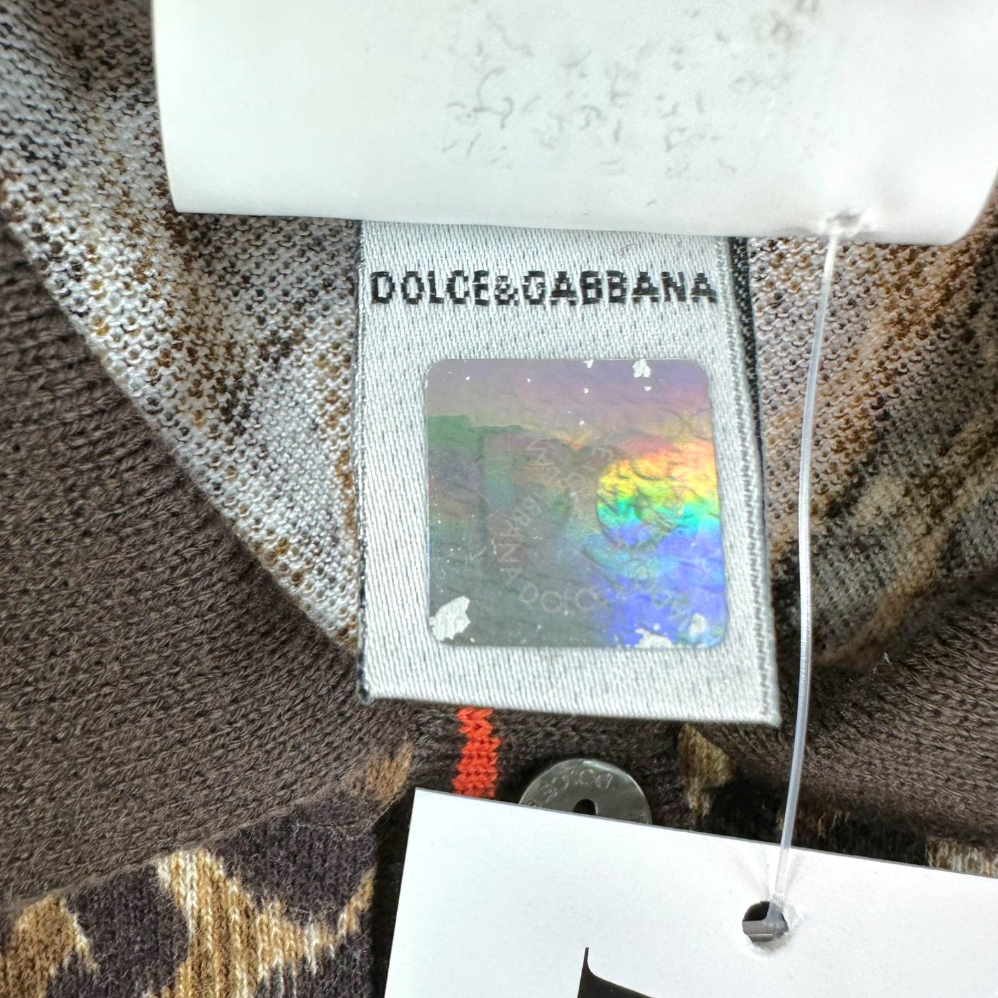 D&G Dolce & Gabbana Leopard Print Logo Polo Tank