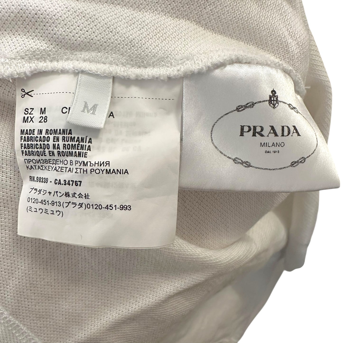 Prada 2019 White Logo Polo