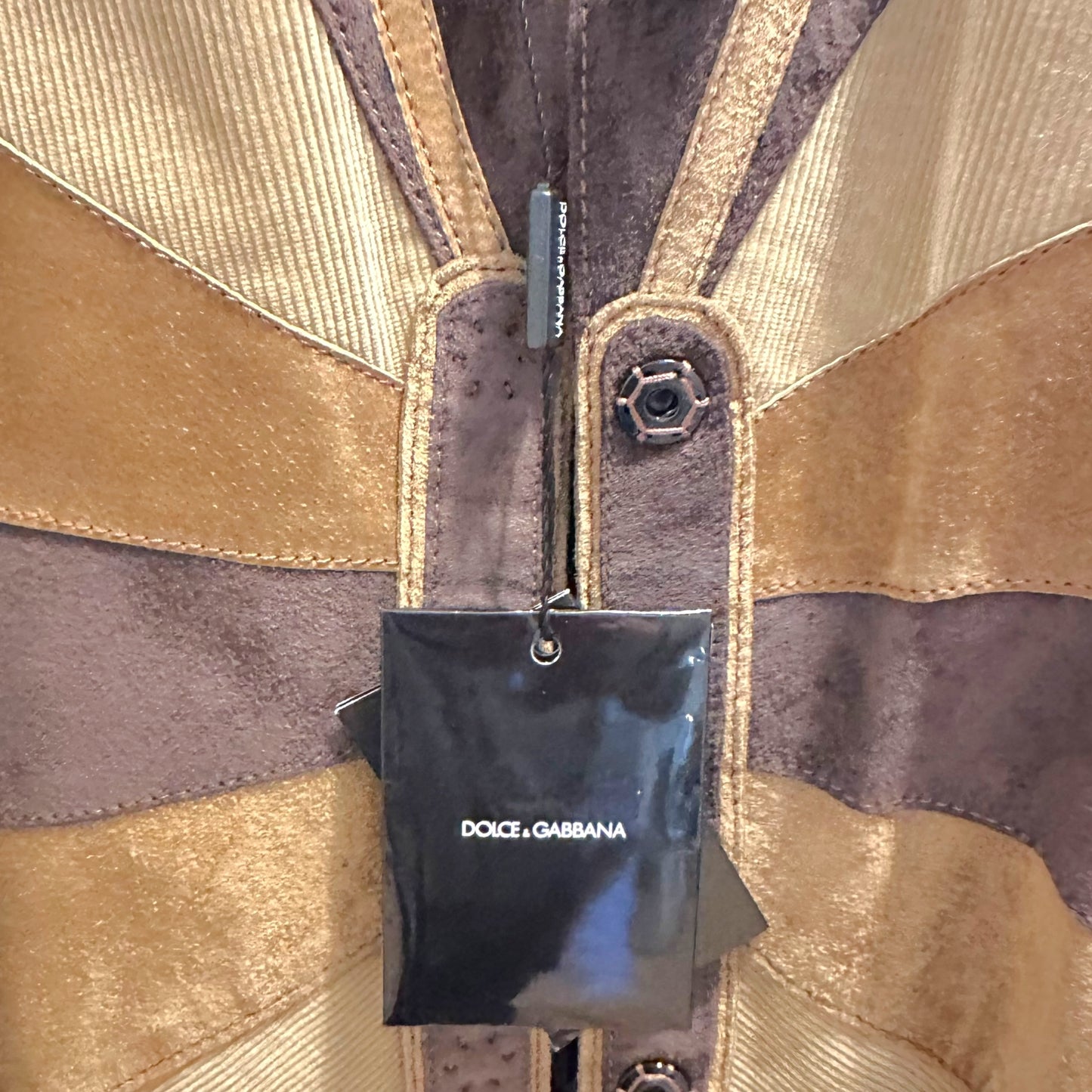 Dolce & Gabbana F/W 2002 Brown Suede Patchwork Butterfly Coat NEW