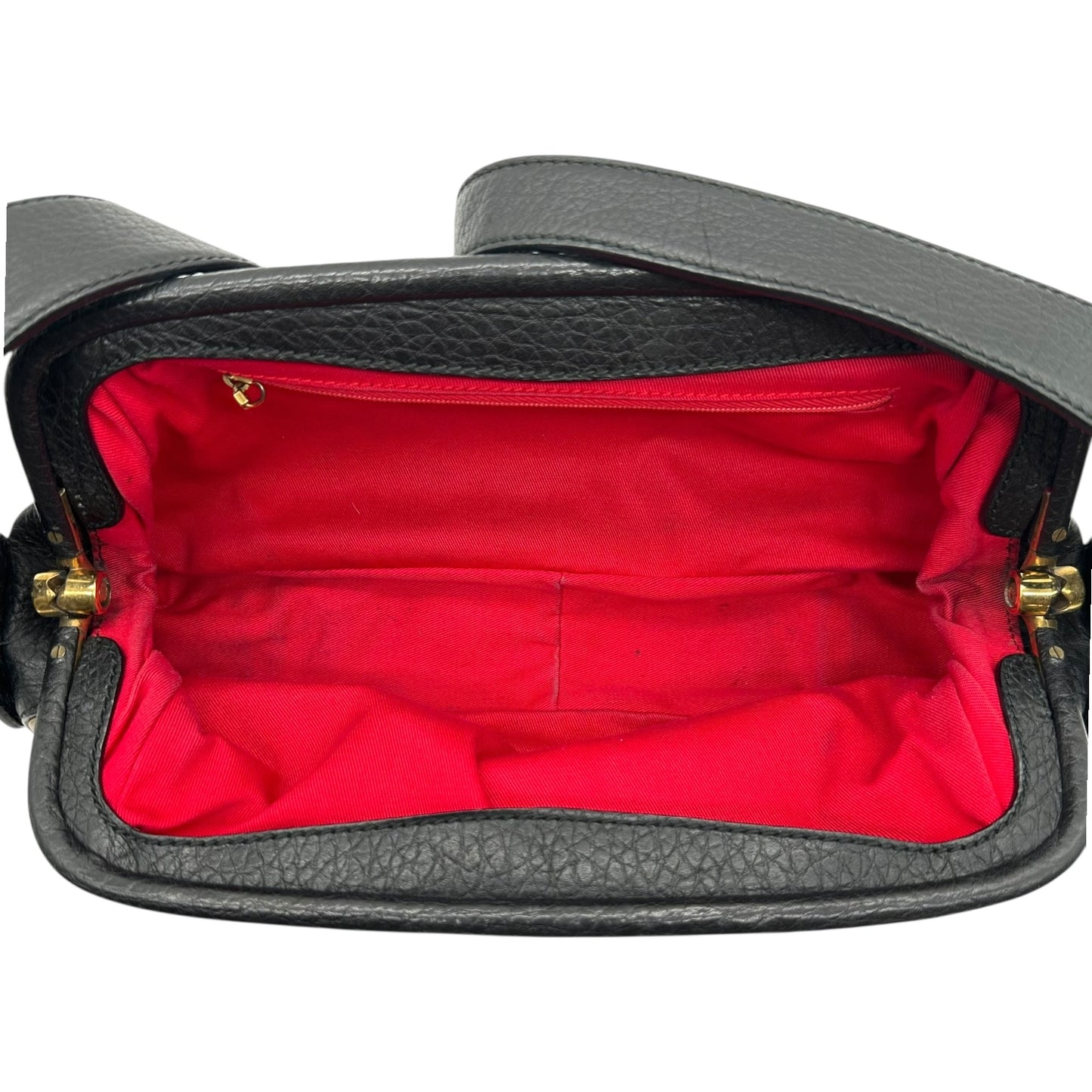 Dolce & Gabbana Black Embroidered Logo Emblem Shoulder Bag