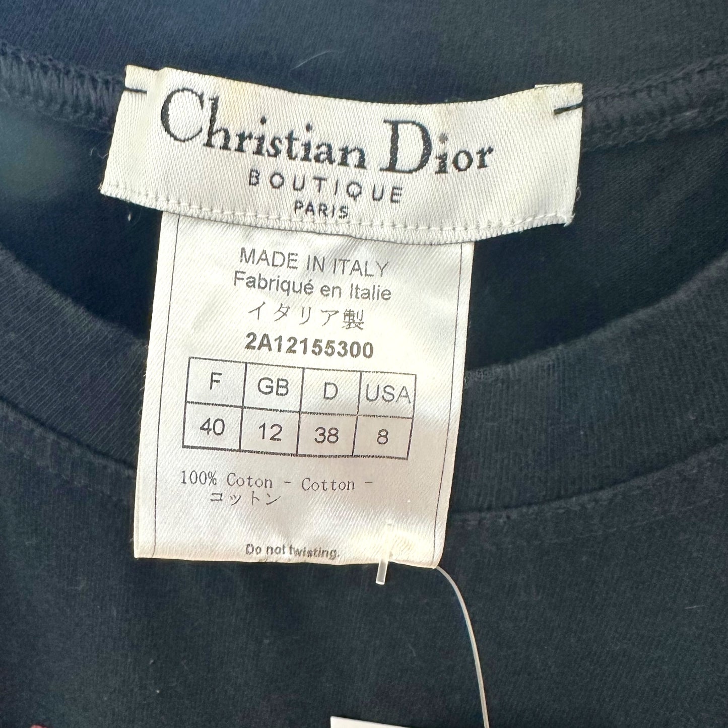 Christian Dior F/W 2002 Black & Red J'Adore Dior Tank