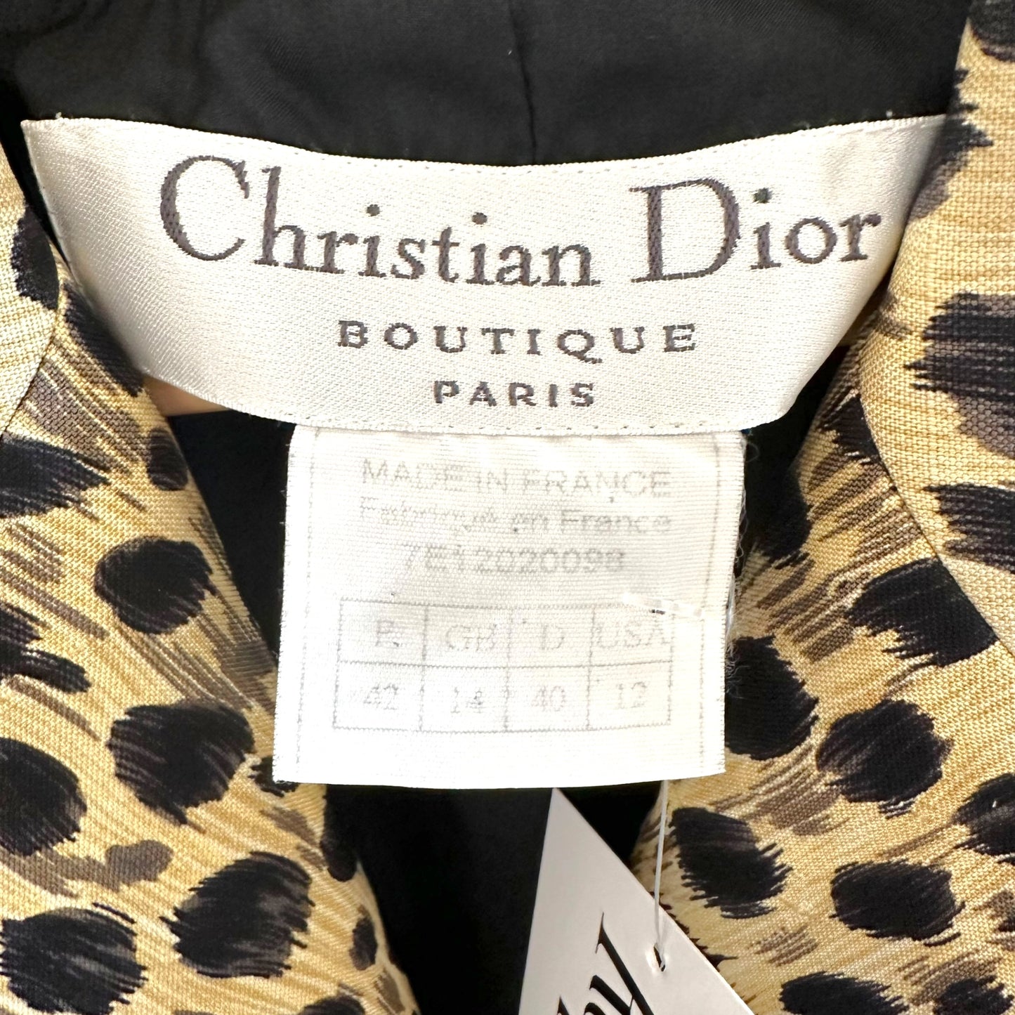 Christian Dior S/S 1997 Leopard Print Silk Blazer