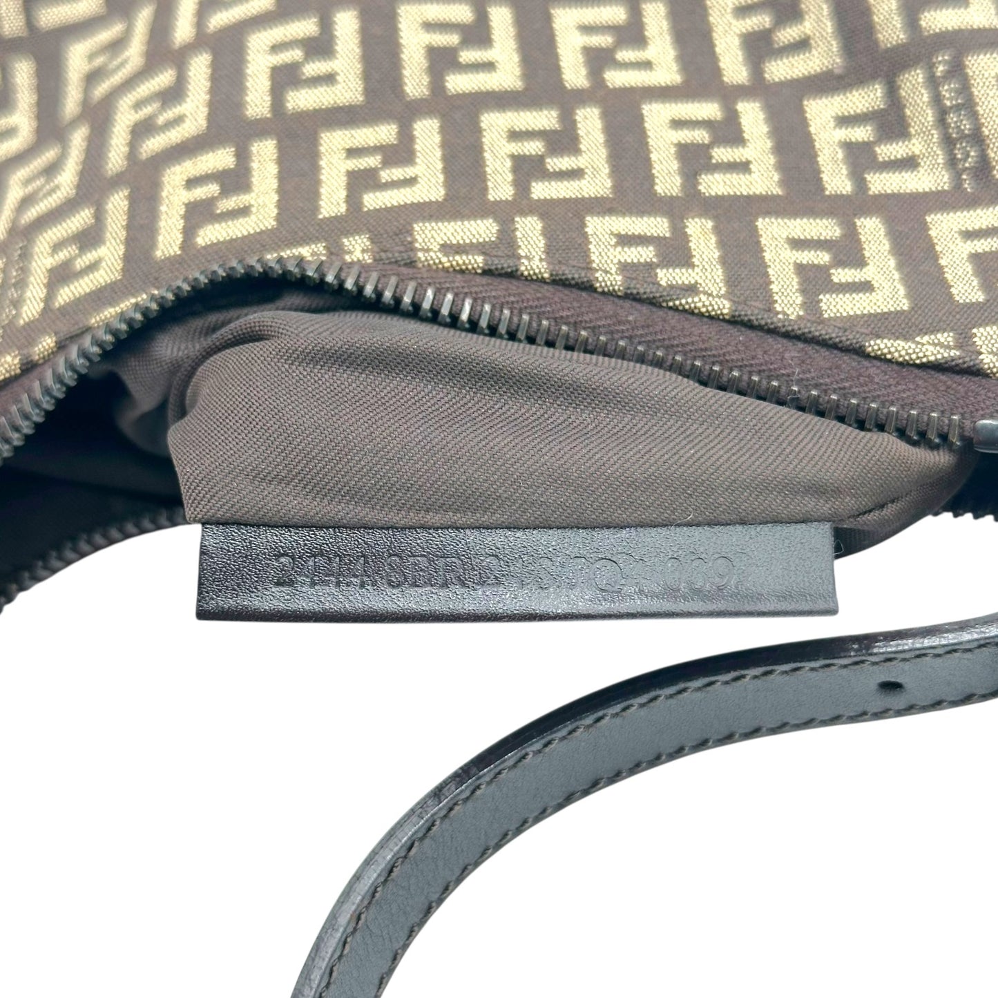 Fendi Brown & Tan Zucchino Monogram Oyster Bag