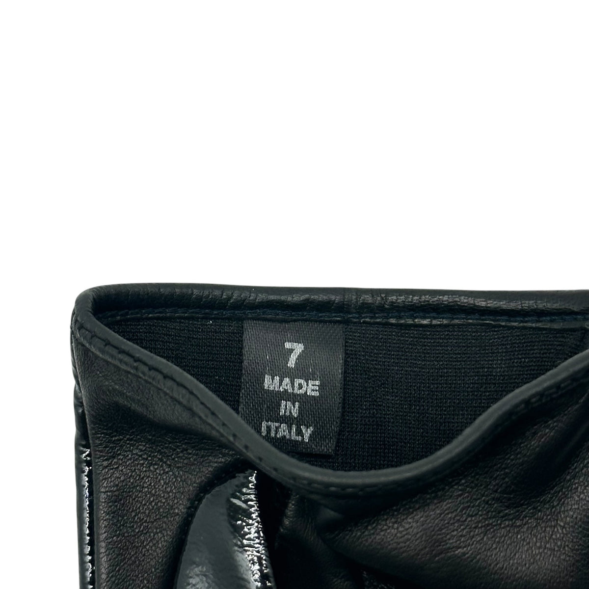 Prada Black Patent Leather Lambskin Zippered Gloves