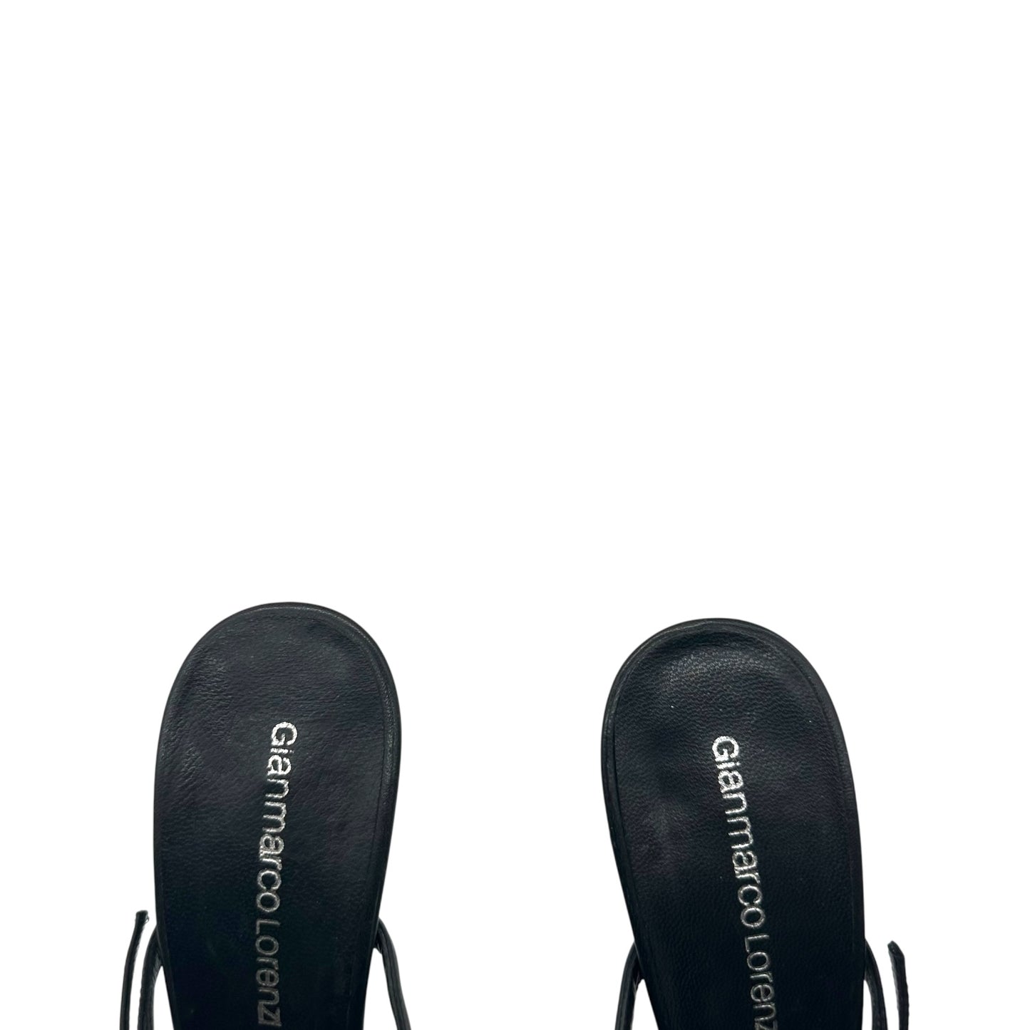Gianmarco Lorenzi Pointed Toe Studded Flip Flop Heels