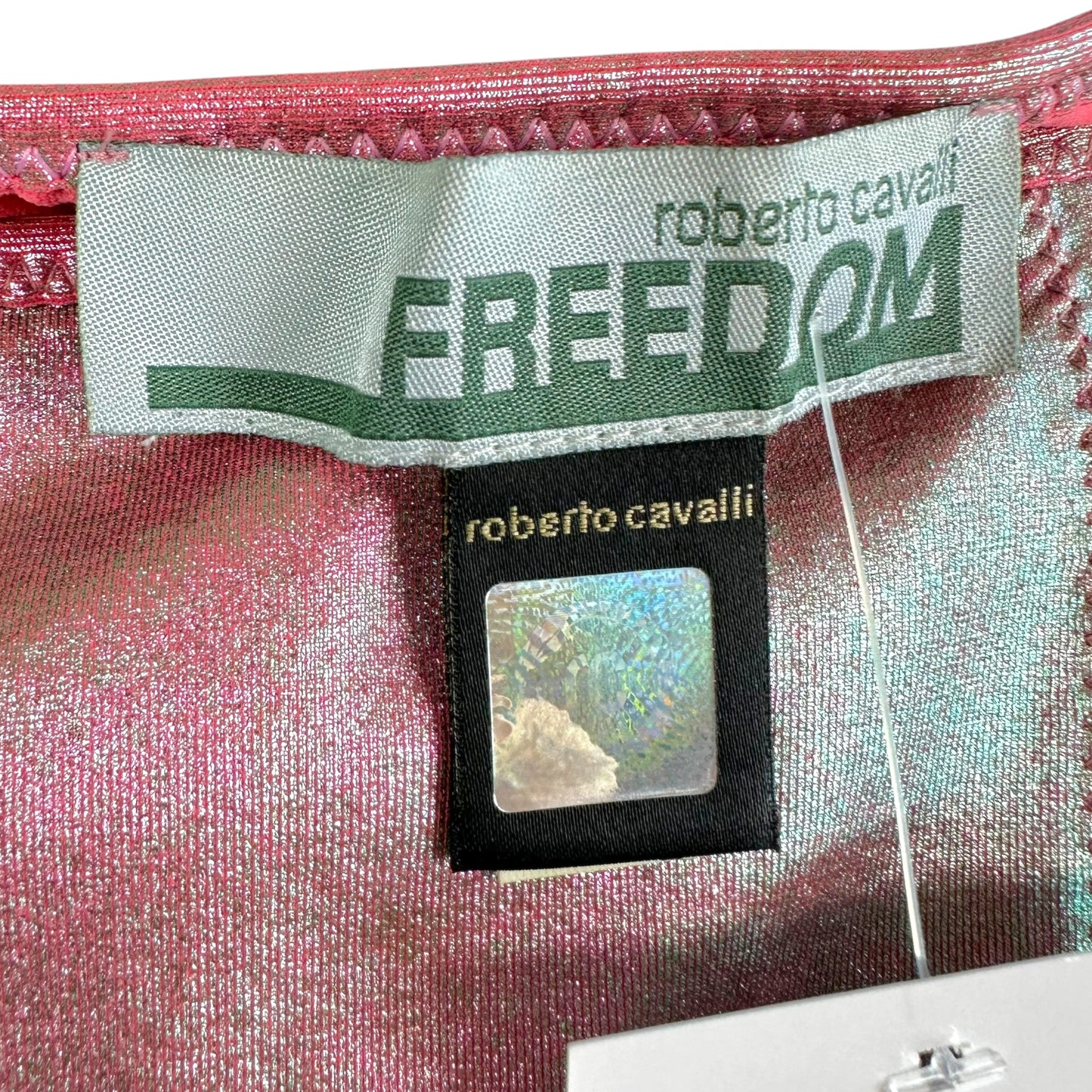 Roberto Cavalli Freedom Metallic Pink Mini Wrap Skirt