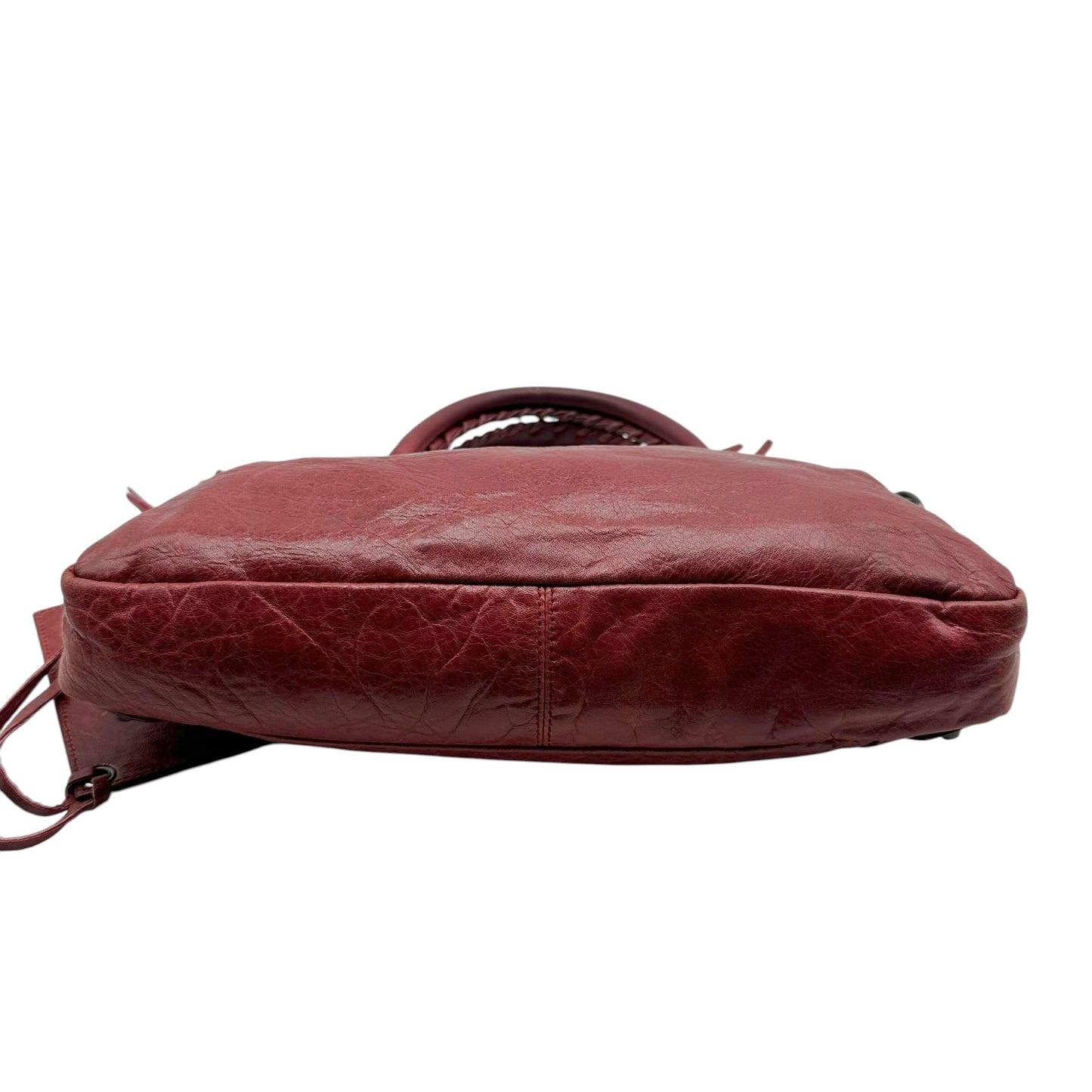 Balenciaga Burgundy Leather 2-Way City Bag