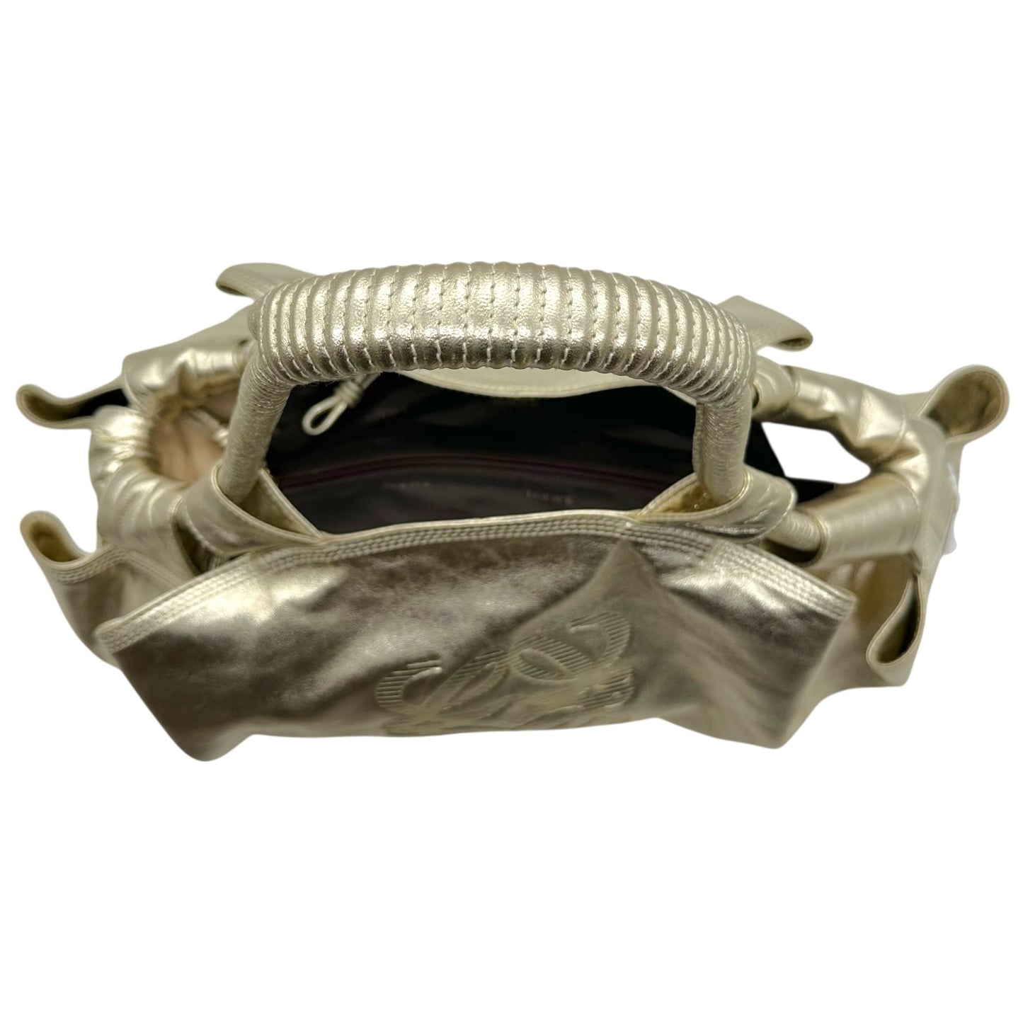 Loewe Champagne Metallic Leather Aire Hobo Bag