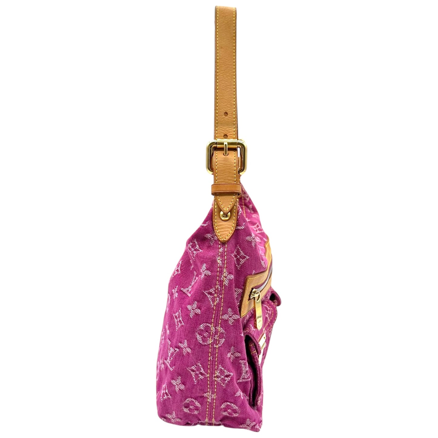 Louis Vuitton Pink Denim Monogram Baggy PM Bag