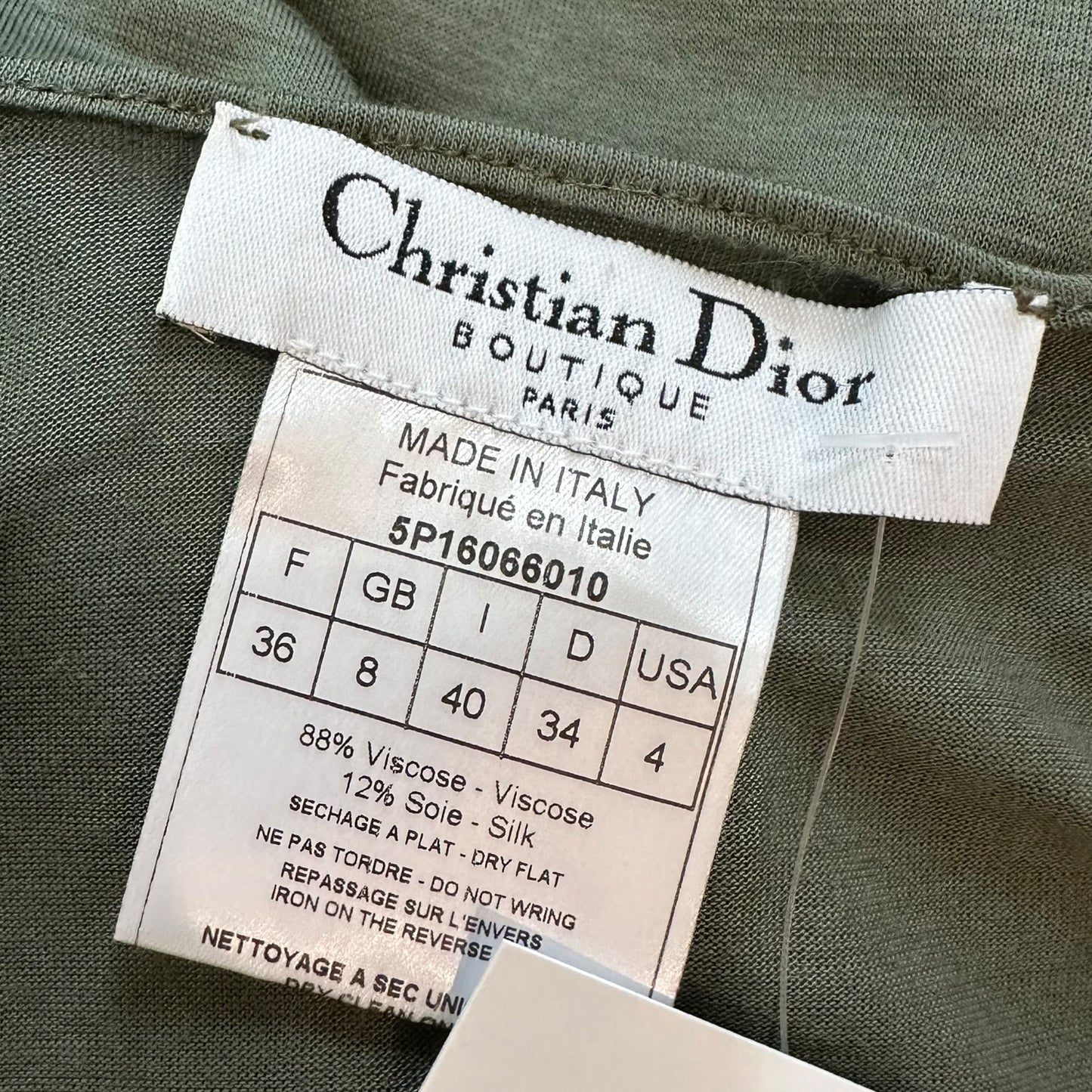 Christian Dior S/S 2005 Khaki Green Mini Dress