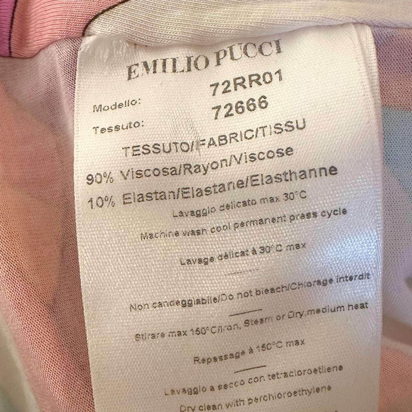 Emilio Pucci Orange & Pink Printed Cross Back Tank Top